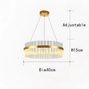 GobekUsa Crystal Chandelier LED Ring Lamp for Dining Room Center Living Restaurant Decor