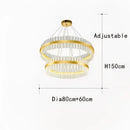 GobekUsa Crystal Chandelier LED Ring Lamp for Dining Room Center Living Restaurant Decor
