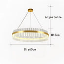 GobekUsa Crystal Chandelier LED Ring Lamp for Dining Room Center Living Restaurant Decor