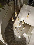 GobekUsa Crystal Chandelier LED Staircase Lamp for Elegant Living Room, Kitchen, and Restaurant