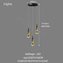 GobekUsa Crystal Chandelier LED Staircase Lamp for Elegant Living Room, Kitchen, and Restaurant