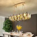 GobekUsa Crystal Chandelier Light: Modern LED Pendant Lamp for Bedroom & Living Room.
