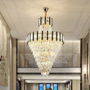 GobekUsa Crystal Chandelier Light: Villa Living Room Luxury Loft Spiral Staircase Long Chandelier
