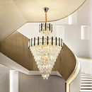 GobekUsa Crystal Chandelier Light: Villa Living Room Luxury Loft Spiral Staircase Long Chandelier