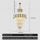 GobekUsa Crystal Chandelier Light: Villa Living Room Luxury Loft Spiral Staircase Long Chandelier