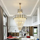 GobekUsa Crystal Chandelier Light: Villa Living Room Luxury Loft Spiral Staircase Long Chandelier