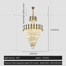 GobekUsa Crystal Chandelier Light: Villa Living Room Luxury Loft Spiral Staircase Long Chandelier