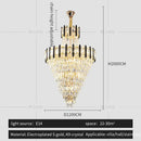 GobekUsa Crystal Chandelier Light: Villa Living Room Luxury Loft Spiral Staircase Long Chandelier