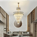 GobekUsa Crystal Chandelier Light: Villa Living Room Luxury Loft Spiral Staircase Long Chandelier