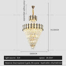 GobekUsa Crystal Chandelier Light: Villa Living Room Luxury Loft Spiral Staircase Long Chandelier