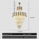 GobekUsa Crystal Chandelier Light: Villa Living Room Luxury Loft Spiral Staircase Long Chandelier
