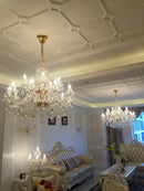 GobekUsa Crystal Chandelier Lighting: Modern European Gold/Silver Style, Clear K9 Hanging Lights