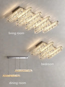 GobekUsa Crystal Chandelier Lights for Living Dining Bedroom LED Dimmable Lustre Lighting