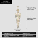 GobekUsa Crystal Chandelier: Luxe Stairwell Lighting for Duplex Villa, Loft, or Living Room