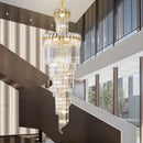GobekUsa Crystal Chandelier: Luxe Stairwell Lighting for Duplex Villa, Loft, or Living Room