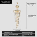 GobekUsa Crystal Chandelier: Luxe Stairwell Lighting for Duplex Villa, Loft, or Living Room