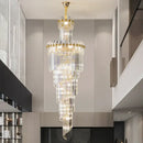 GobekUsa Crystal Chandelier: Luxe Stairwell Lighting for Duplex Villa, Loft, or Living Room