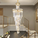 GobekUsa Crystal Chandelier: Luxe Stairwell Lighting for Duplex Villa, Loft, or Living Room