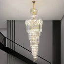 GobekUsa Crystal Chandelier: Luxe Stairwell Lighting for Duplex Villa, Loft, or Living Room