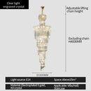 GobekUsa Crystal Chandelier: Luxe Stairwell Lighting for Duplex Villa, Loft, or Living Room