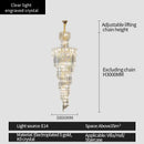 GobekUsa Crystal Chandelier: Luxe Stairwell Lighting for Duplex Villa, Loft, or Living Room