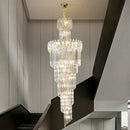 GobekUsa Crystal Chandelier: Luxe Stairwell Lighting for Duplex Villa, Loft, or Living Room