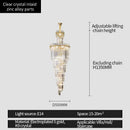 GobekUsa Crystal Chandelier: Luxe Stairwell Lighting for Duplex Villa, Loft, or Living Room