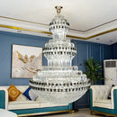 GobekUsa Crystal Chandelier Luxury Duplex Building Hollow Luxury Lamp