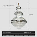 GobekUsa Crystal Chandelier Luxury Duplex Building Hollow Luxury Lamp