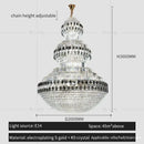GobekUsa Crystal Chandelier Luxury Duplex Building Hollow Luxury Lamp