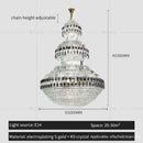 GobekUsa Crystal Chandelier Luxury Duplex Building Hollow Luxury Lamp