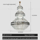 GobekUsa Crystal Chandelier Luxury Duplex Building Hollow Luxury Lamp