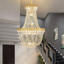 GobekUsa Crystal Chandelier: Luxury Duplex Hotel Living Room Stairwell Design