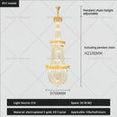 GobekUsa Crystal Chandelier: Luxury Duplex Hotel Living Room Stairwell Design