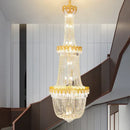 GobekUsa Crystal Chandelier: Luxury Duplex Hotel Living Room Stairwell Design