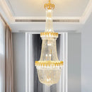 GobekUsa Crystal Chandelier: Luxury Duplex Hotel Living Room Stairwell Design