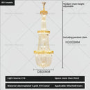 GobekUsa Crystal Chandelier: Luxury Duplex Hotel Living Room Stairwell Design