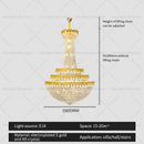 GobekUsa Crystal Chandelier: Luxury European Living Room Main Light 2024 Elegant Design
