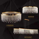 GobekUsa Crystal Chandelier: Luxury Gold LED Circle Ceiling Pendant Light