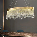 GobekUsa Crystal Chandelier: Luxury Gold LED Circle Ceiling Pendant Light