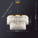 GobekUsa Crystal Chandelier: Luxury Gold LED Circle Ceiling Pendant Light