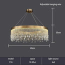 GobekUsa Crystal Chandelier: Luxury Gold LED Circle Ceiling Pendant Light