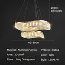GobekUsa Crystal Chandelier Luxury LED Lighting for Living Dining Kitchen Bedroom