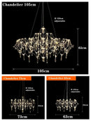 GobekUsa Crystal Chandelier: Luxury Modern Starry Ceiling Light for Living Room, Bedroom, Restaurant