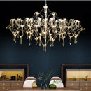 GobekUsa Crystal Chandelier: Luxury Modern Starry Ceiling Light for Living Room, Bedroom, Restaurant