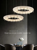 GobekUsa Crystal Chandelier: Luxury Oval LED Pendant Light for Living & Dining Room