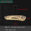 GobekUsa Crystal Chandelier: Luxury Oval LED Pendant Light for Living & Dining Room