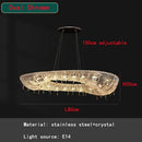 GobekUsa Crystal Chandelier: Luxury Oval LED Pendant Light for Living & Dining Room