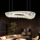 GobekUsa Crystal Chandelier: Luxury Oval LED Pendant Light for Living & Dining Room