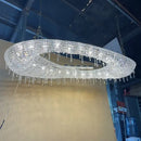 GobekUsa Crystal Chandelier: Luxury Oval LED Pendant Light for Living & Dining Room